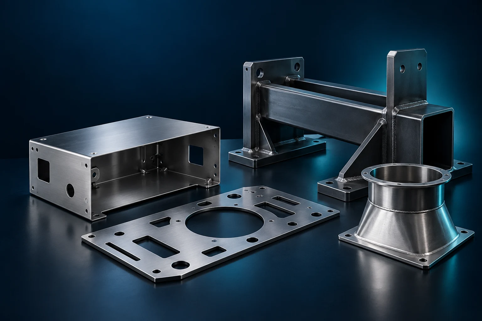 Concept illustration of fabricated metal components
